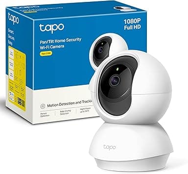 TP-Link TAPO C200 - Cámara IP WiFi 360° Cámara de Vigilancia FHD 1080p,Visión nocturna, Notificaciones en tiempo real, Admite tarjeta SD,Detección de movimiento,Control Remoto,Compatible con Alexa