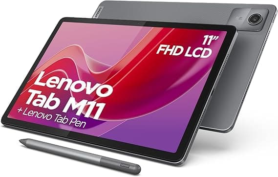 Lenovo Tablet Tab M11, Pantalla táctil de 11 Pulgadas, MediaTek G88, 4 GB de RAM, 128 GB eMMC 5.1, Android 13, Gris, Incluye Pen