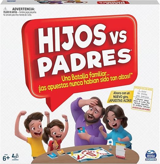 JUEGOS DE MESA - HIJOS CONTRA PADRES - Juego de Pruebas y Preguntas para Niños y Familias - 2 - 6 jugadores - 6065093 - Juegos de Mesa Niños 6 años +